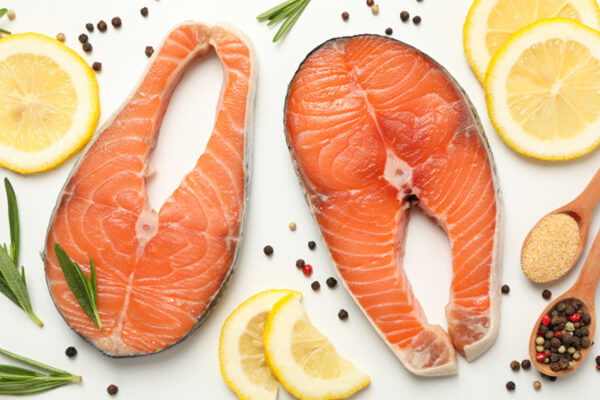 slices of salmon